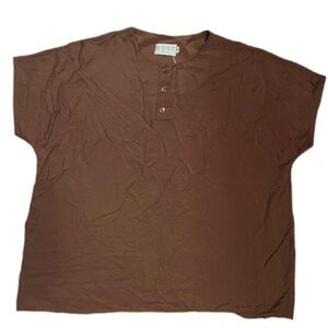 Lightweight vintage brown blouse with buttons